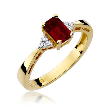Garnet ring, 585 gold certificate