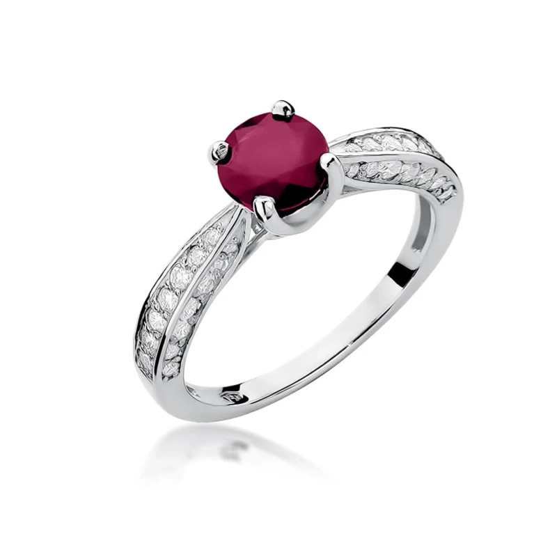 585 gold ring with a ruby in white gold 585 gold ring with a ruby in white gold