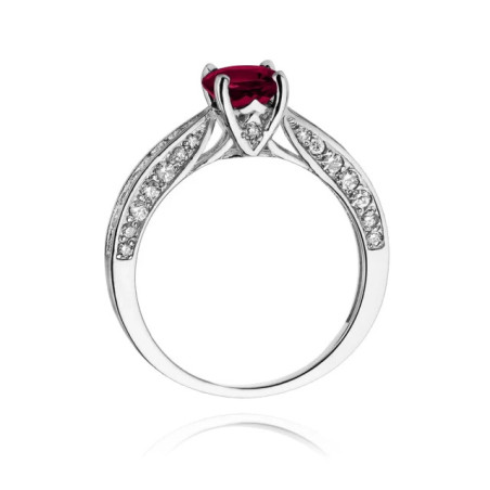 585 gold ring with a ruby ​​in white gold