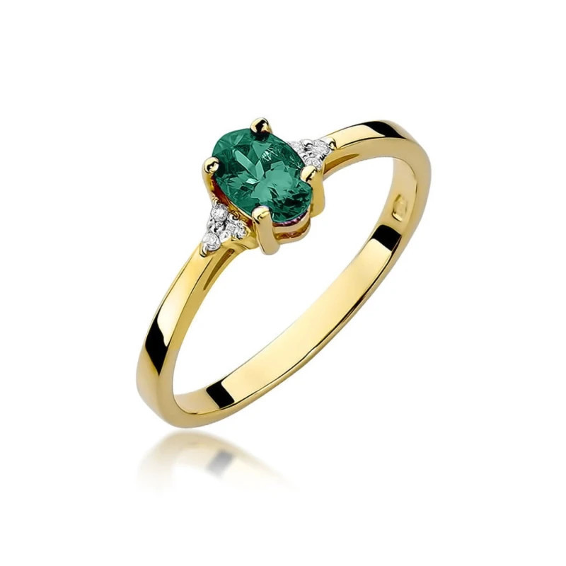 585 gold ring with emeralds and diamonds