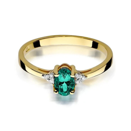 585 gold ring with emeralds and diamonds