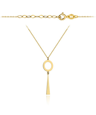 Necklace gold ring type with a triangle-shaped pendant