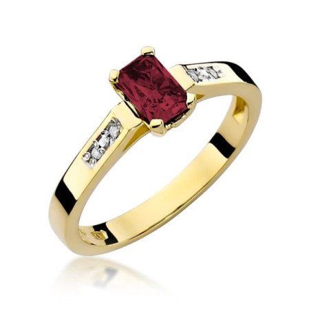 Gold ring with diamond EY-78 ruby ​​| GoldJewellery