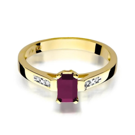 Gold ring with diamond EY-78 ruby ​​| GoldJewellery