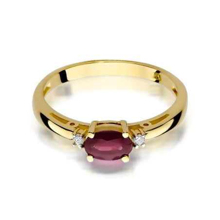Ruby ring with gold diamonds