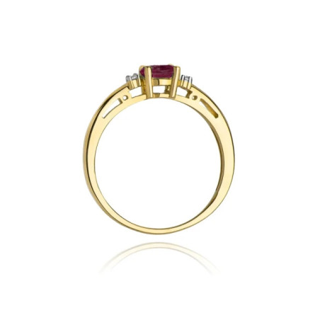Ruby ring with gold diamonds