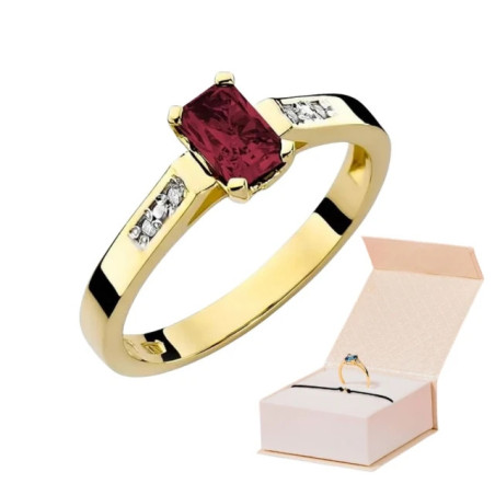 Gold ring with diamond EY-78 ruby ​​| GoldJewellery