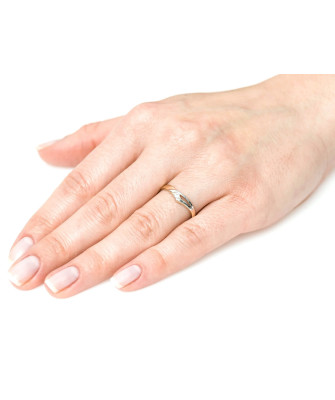 Delicate 14k ring with a white stone