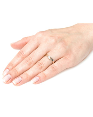 Delicate 14k ring with a white stone
