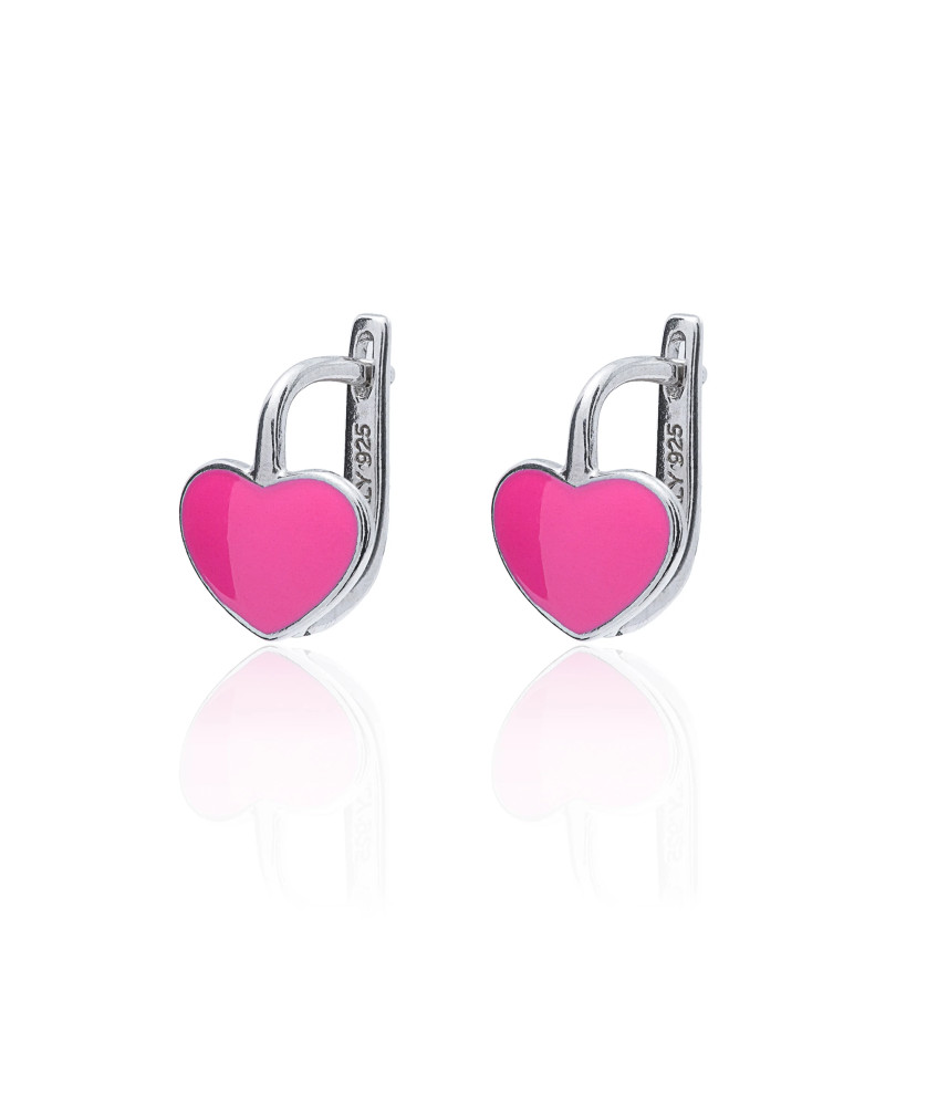 Silver Children’s Pink Heart Earrings
