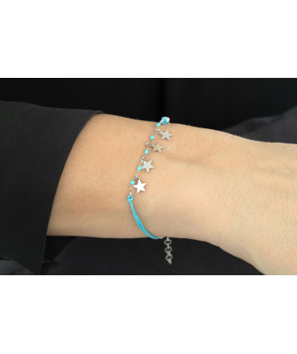 Blue string bracelet STARS
