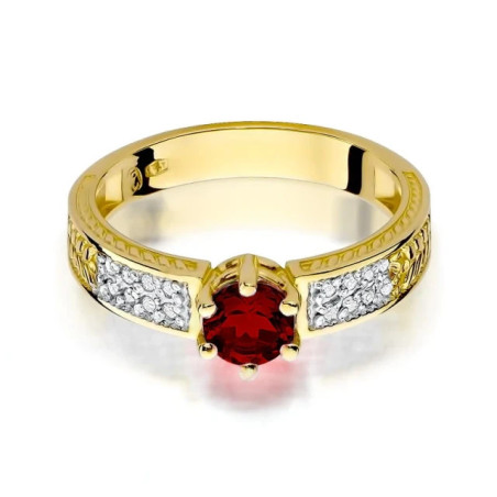 Gold Ring 585 Ruby Diamonds