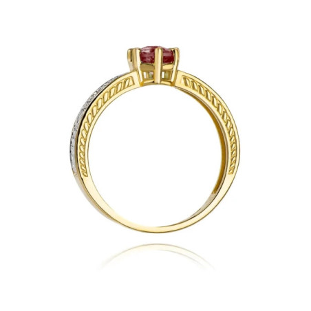 Gold Ring 585 Ruby Diamonds