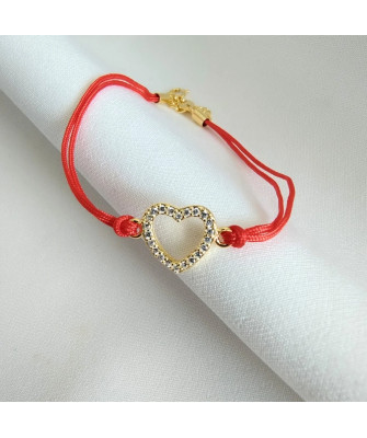 Gold-plated bracelet Red string HEART