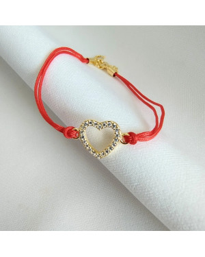 Gold-plated bracelet Red string HEART