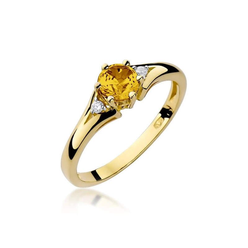 Gold ring with citrine 0.50 ct