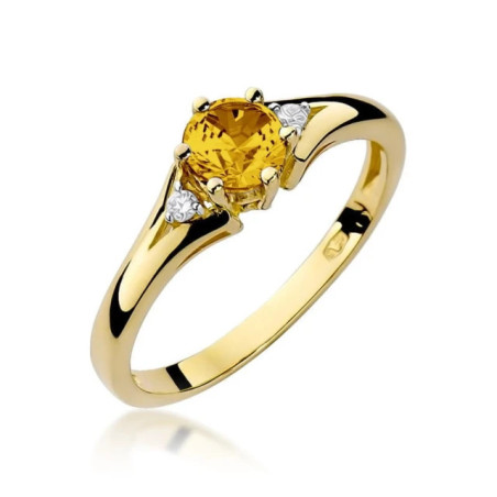 Gold ring with citrine 0.50 ct