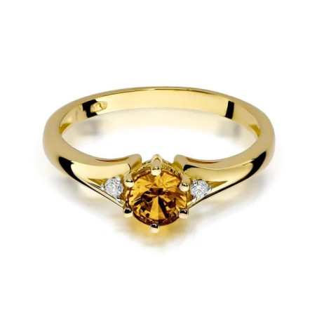 Gold ring with citrine 0.50 ct