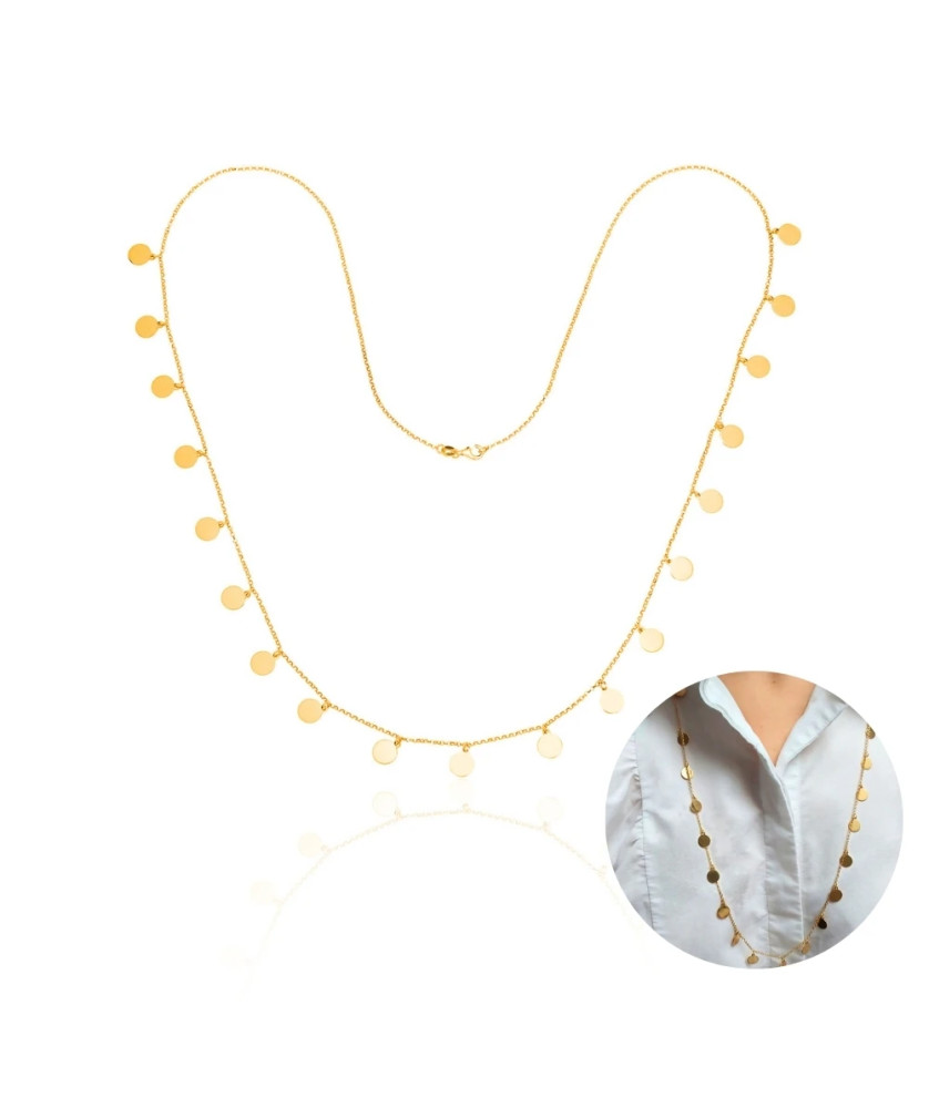 Silver necklace gold-plated CIRCLES