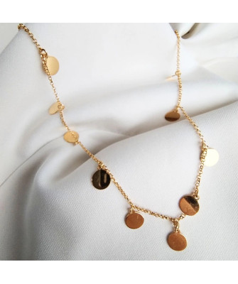 Silver necklace gold-plated CIRCLES