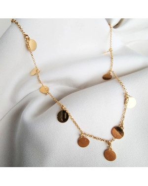 Silver necklace gold-plated CIRCLES