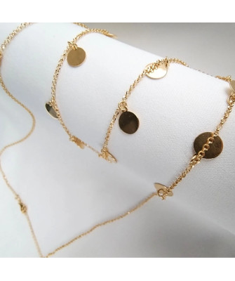 Silver necklace gold-plated CIRCLES