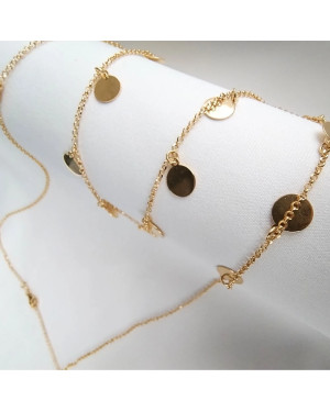 Silver necklace gold-plated CIRCLES