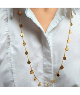 Silver necklace gold-plated CIRCLES