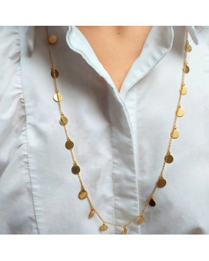 Silver necklace gold-plated CIRCLES