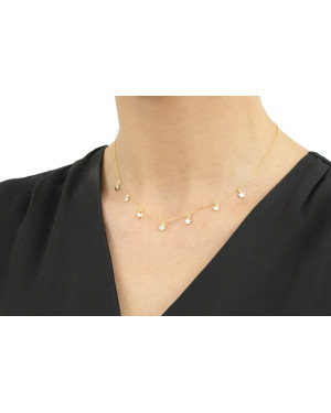 Silver necklace gold-plated STARS zirconia