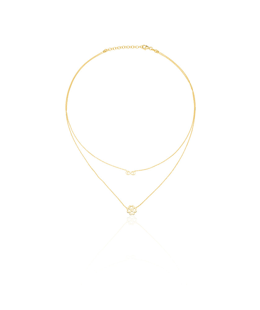 Gold-plated double necklace CLOVER INFINITY