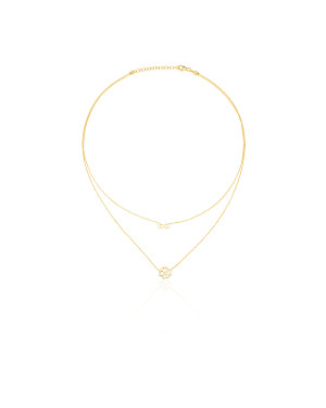 Gold-plated double necklace CLOVER INFINITY