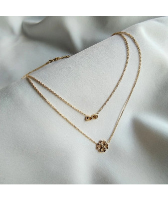 Gold-plated double necklace CLOVER INFINITY