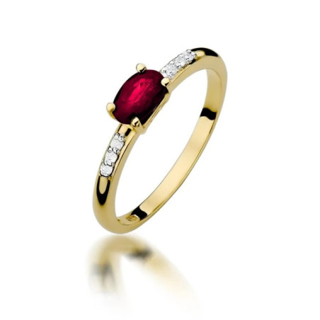 Gold ring with ruby ​​585