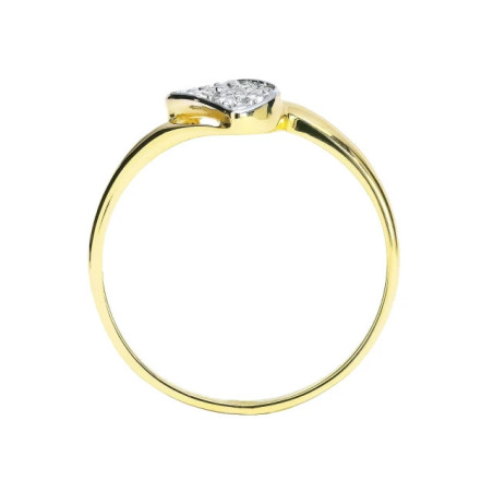 Gold ring with 333 cubic zirconias, delicate wave P2.1283 | GoldJewellery