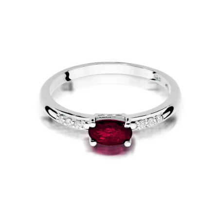 Gold ring 585 ruby ​​0.60ct white gold