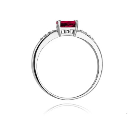 Gold ring 585 ruby ​​0.60ct white gold