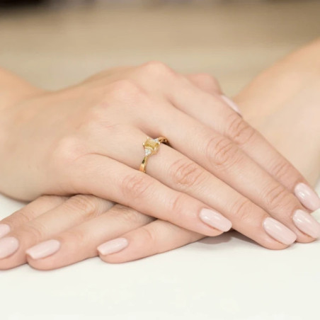 Gold ring with diamond EY-2 citrine | GoldJewellery