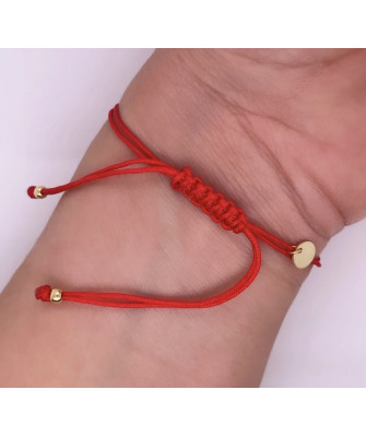 Gold-plated bracelet Red string CIRCLES