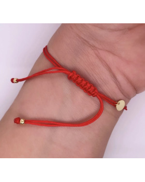 Gold-plated bracelet Red string CIRCLES