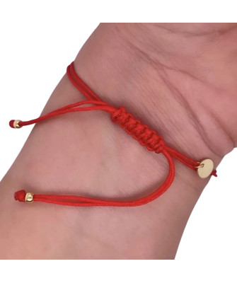 Gold-plated bracelet Red string HEARTS