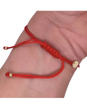 Gold-plated bracelet Red string HEARTS