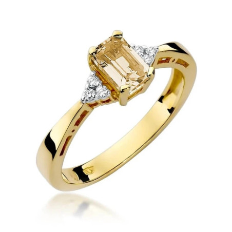 Gold ring with diamond EY-2 citrine | GoldJewellery