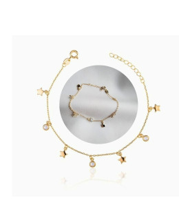Gold-plated bracelet STARS zirconia