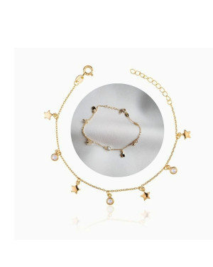 Gold-plated bracelet STARS zirconia