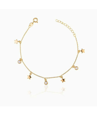 Gold-plated bracelet STARS zirconia