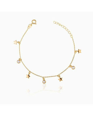 Gold-plated bracelet STARS zirconia
