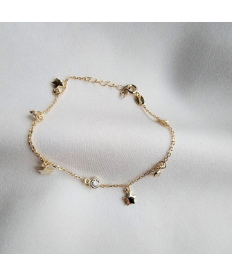 Gold-plated bracelet STARS zirconia