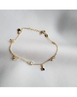 Gold-plated bracelet STARS zirconia