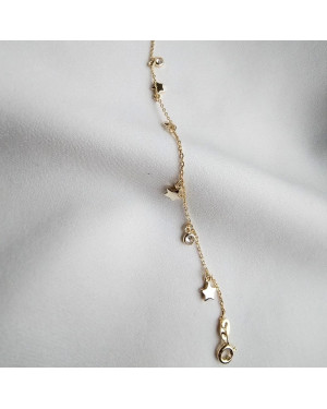 Gold-plated bracelet STARS zirconia